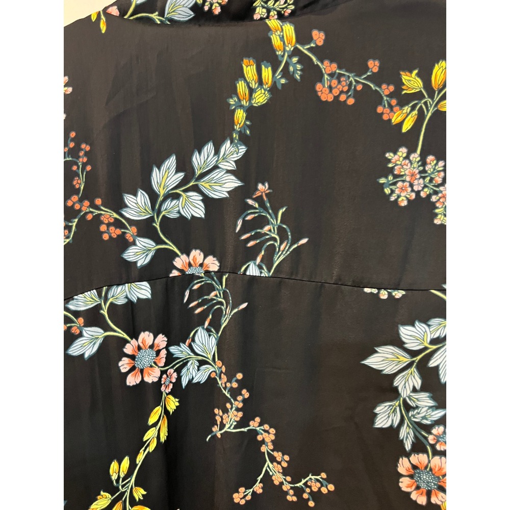 NWT Who What Wear Floral Kimono Jacket Black Satin Finish Plus Size 3X - Picture 8 of 11